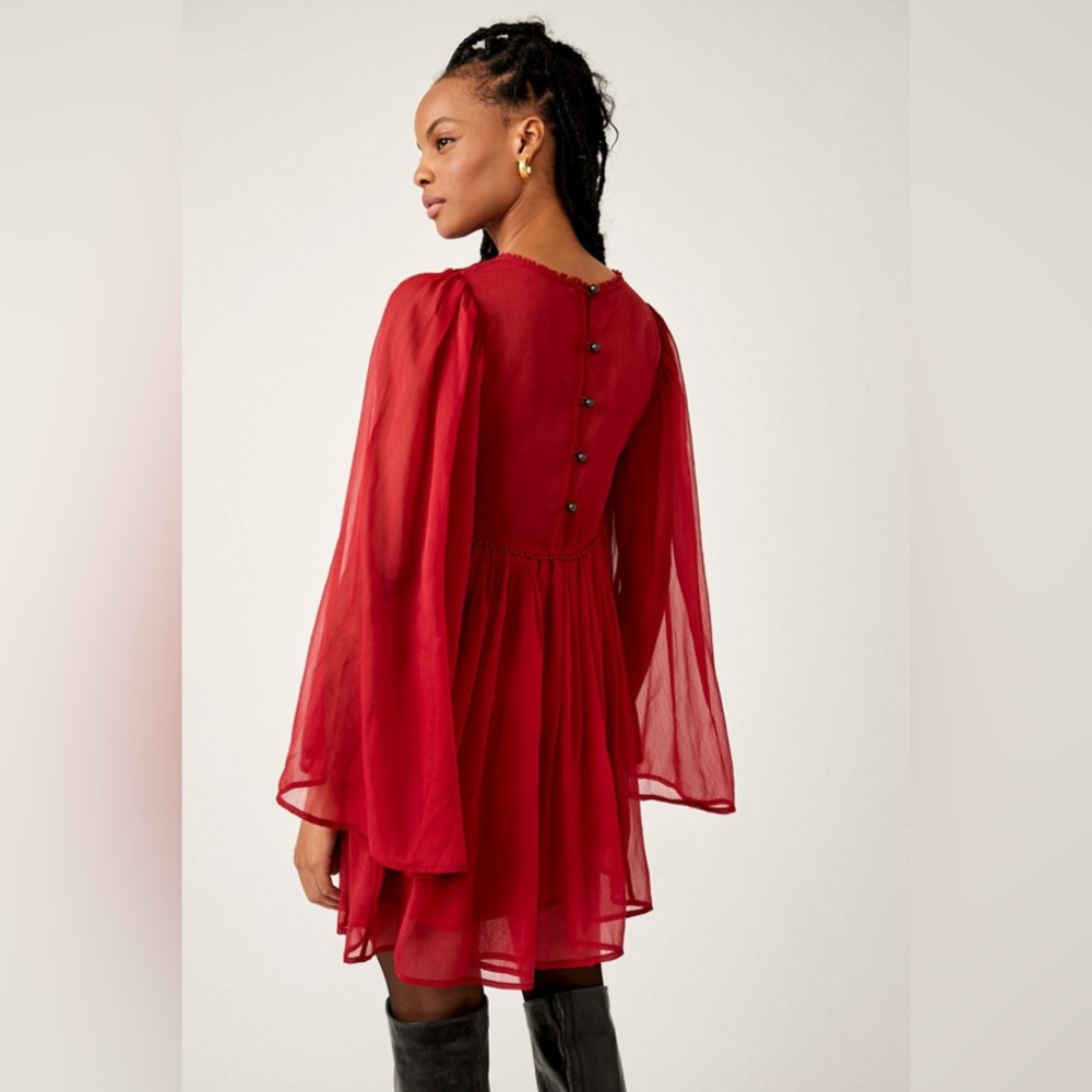 Free People Maroon Sunshine Of Love Mini Dress M - Picture 2 of 16